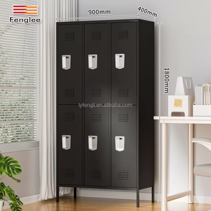 Vente en ligne : Casier de rangement métallique à 6 portes avec pieds, idéal pour bureau ou vestiaire de salle de sport, conception en kit - Product Image 1
