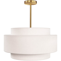 Plafonnier semi-encastré en laiton avec abat-jour en tissu à 3 couches, luminaire suspendu moderne pour salon et maison