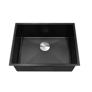 OEM ODM Black Nano Kitchen Sink Single Bowl Stainless Steel 304 Handmade Washing Sink
