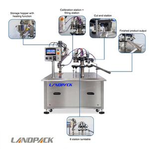 Landpack, <span class=keywords><strong>semi</strong></span>-automatique, haute productivité, acier inoxydable 304, entraînement par engrenages, scellage de tubes pour cosmétiques, boissons, shampooing, liquides visqueux - Product Image 4