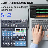 Console de mixage numérique professionnelle MX8 8 canaux Mini DJ pour l'enregistrement, les spectacles, la lecture et le studio à domicile