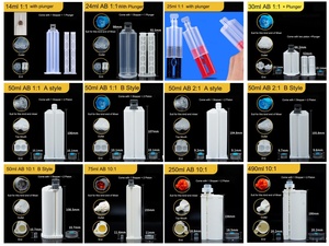 400ml 4:1 C Style <strong>2K</strong> <strong>Syringe</strong> Barrel Two Components <strong>Syringes</strong> 400cc for AB Adhesive Dispensing PP/PE ISO/GS Certified High Safety - Product Image 5