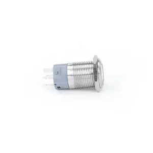 2024 Nieuwe Producten Ideeën 16Mm 3-6V 12-24V Platte Kop Nee + Nc Noodstopcontact Metalen Drukknopschakelaar