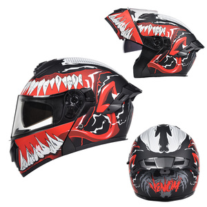Casques de <span class=keywords><strong>moto</strong></span> <span class=keywords><strong>Venom</strong></span> certifiés DOT de haute qualité, nouveaux casques modulaires unisexes en ABS, casque AD à visière rabattable, double visière, protection de la tête - Product Image 2