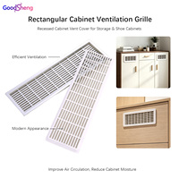 Grille de ventilation rectangulaire pour armoire, cache-aération encastré pour armoire à chaussures et armoire de rangement