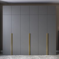 Armoire de rangement avec poignées, style moderne classique, en MDF gris, dressing, chêne sauge, métal