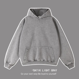 Sweat à capuche unisexe de luxe en gros, poids lourd, 100% coton, uni, teinture unie, surdimensionné, couleur anthracite - Product Image 2