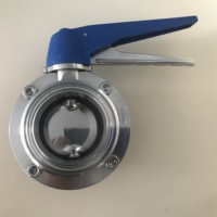 Válvula de Mariposa Manual de Acero Inoxidable Sanitario SS304 para Agua