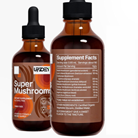 Supplément de gouttes liquides Super Mushrooms avec extrait 8-en-1 soutien du cerveau et gouttes de soutien immunitaire, soutien de la mémoire et de la concentration