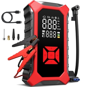 Démarreur de voiture avec compresseur d'air, booster de batterie de voiture, démarreur de secours multifonction avec gonfleur de pneus - Product Image 1