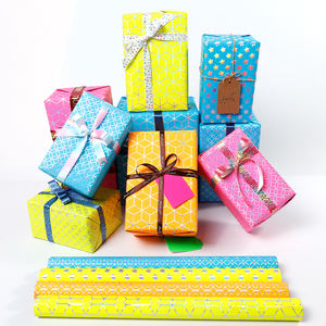 Wholesale 80g <b>Birthday</b> Classical Fluorescence Kraft <b>Paper</b> Tissue 43*300cm Gift Luxury Custom Packaging <b>Wrapping</b> <b>Paper</b> Roll - Product Image 4