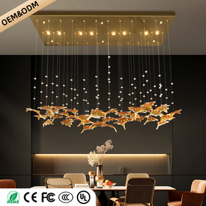 Lámpara de Araña para Comedor, Diseño de Hoja de Arce, Cristal, para Isla de Cocina, Mesa de Comedor, Lámpara Colgante para Sala de Estar Tipo Dúplex o Loft - Product Image 4