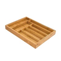 Organisateur de tiroir en bambou de style nordique avec séparateurs, compartiments extensibles pour le rangement de la cuisine, organisation du bureau