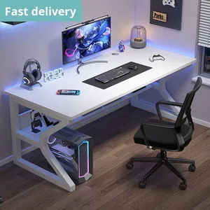 โต๊ะคอมพิวเตอร์อีสปอร์ตที่ทันสมัยเรียบง่ายโต๊ะทำ<span class=keywords><strong>งาน</strong></span>ที่บ้านพร้อมแผงไม้สไตล์สำหรับนักเรียนการเขียนหรืองานห้องนอน - Product Image 5