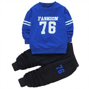 Ensemble de survêtement d'hiver 2 pièces pour garçons, grande taille, avec logo personnalisé, sweat à capuche et pantalon, 100% coton, faible MOQ, vente en gros - Product Image 3