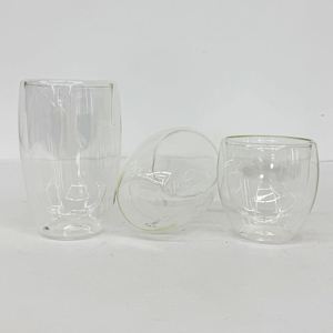 Glitter Borosilicate Double Wall Tumbler Clear 8Oz 12Oz 15Oz Pre-Drilled Snow Globe Insulated Coffee Mug <b>Cups</b> for Diy - Product Image 2