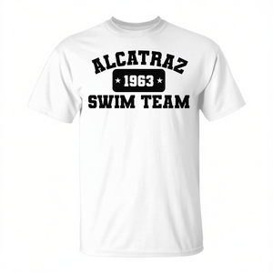 T-shirt vintage effetto invecchiato della squadra di nuoto Alcatraz 1963, abbigliamento sportivo - Product Image 2