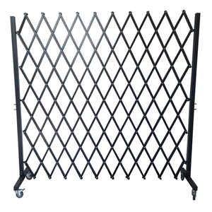 Barrière en métal <span class=keywords><strong>de</strong></span> fer noir avec 4 roues mobiles Sécurité Construction Garde-corps Entrepôt Barrières <span class=keywords><strong>de</strong></span> protection en acier - Product Image 2