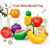 Jouets Squishy en forme de fruits (Fraise, Ananas, Raisin, Pastèque) en PU à rebond lent, anti-stress, cadeau pour enfants de 8 à 13 ans, unisexe