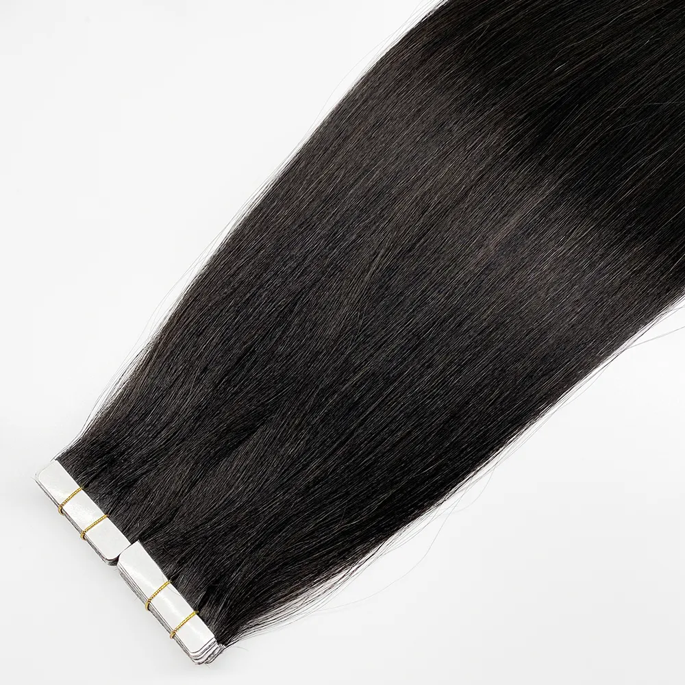 Uzun ömürlü en kaliteli görünmez bant saç ekleme 100% tam manikür hizalanmış enjeksiyon bandı insan saçı