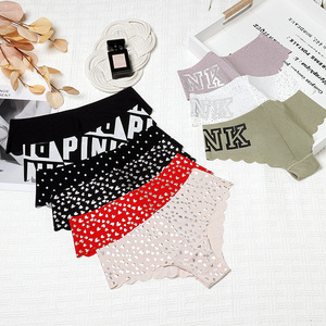 Ropa Interior Femenina Cómoda Sin Costuras, Color Sólido, Estampado de Puntos y Letras, Multipatrón, Pantalones de Cintura Baja, Bragas Triangulares para Mujer - Product Image 6