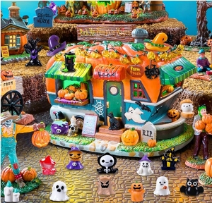 32 adet cadılar bayramı Mini reçine rakamlar, reçine hayvanlar figürinler, kabak hayalet minyatürleri için cadılar bayramı partisi iyilik bahçe dekorları - Product Image 4