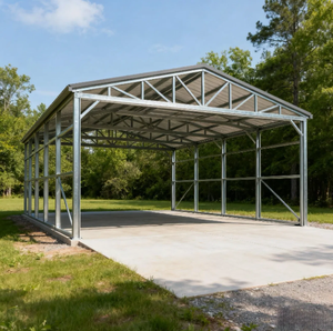Copertura per Camper Aperta su un Lato, Telaio <span class=keywords><strong>in</strong></span> Acciaio Resistente, Tettoia Antivento, Riparo per Barche, Verniciatura a Polvere - Product Image 5