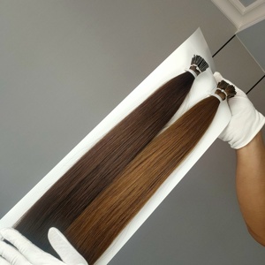 Extensions de cheveux naturels brésiliens 100 % Remy de qualité supérieure Dragonbeauty Factory, pointe en I, pointes épaisses, brun naturel - Product Image 5