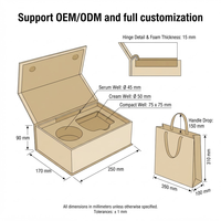 Ensemble d'emballage de luxe sur mesure pour soins de la peau au champagne, avec boîte rigide pliable à fermeture magnétique et sac
