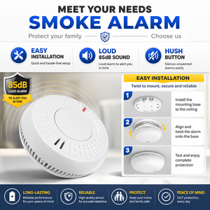 Detector <span class=keywords><strong>de</strong></span> <span class=keywords><strong>Humo</strong></span> Fotoeléctrico ANKA, Alarma <span class=keywords><strong>de</strong></span> Incendio para Seguridad en el Hogar, Certificado por TUV y Activfire - Product Image 5