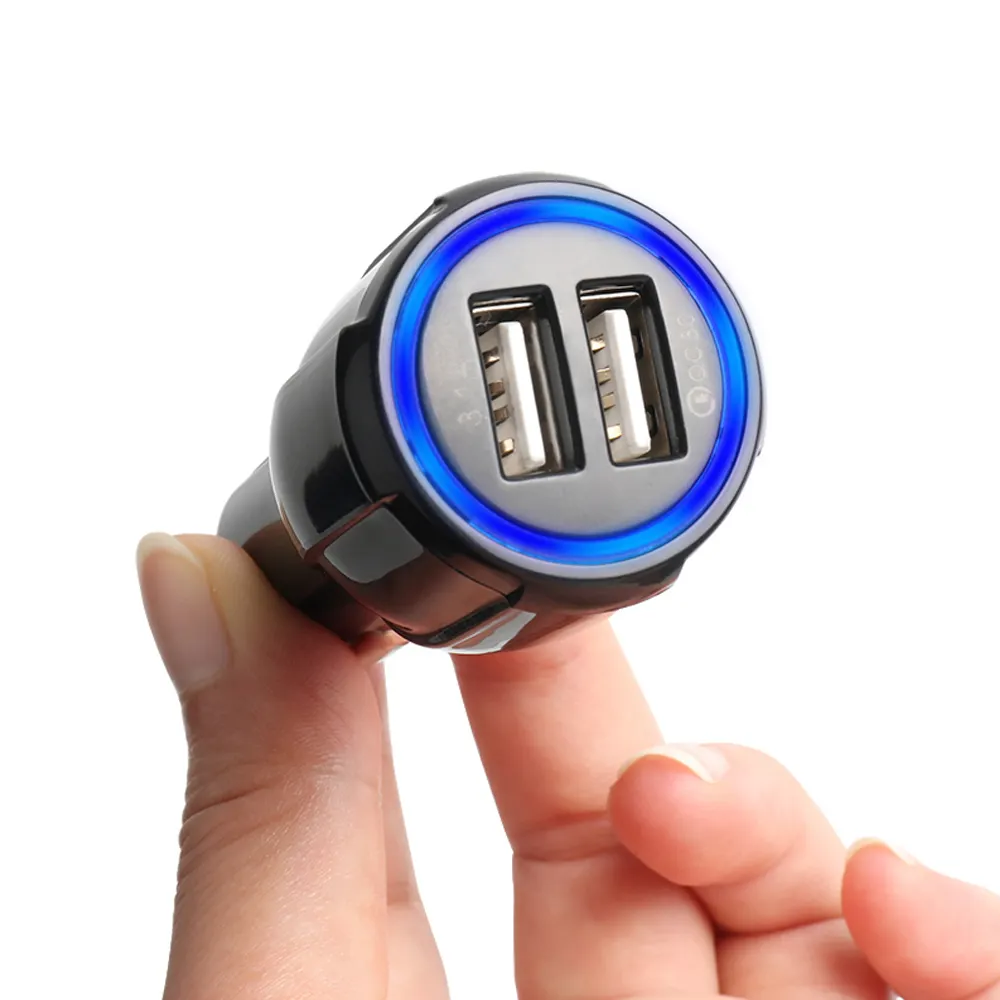 Car USB Charger Quick Charge QC3.0 QC2.0 Mobile Phone Charger 2 Port USB Fast Car Charger