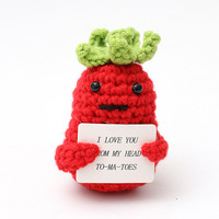 Poupées et jouets en peluche à énergie positive, tissés à la main, en forme de légumes, tricotés et au crochet