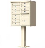 Boîte aux lettres américaine extérieure à 12 compartiments CBU avec 1 casier à colis, serrure à clé, en acier, style USPS