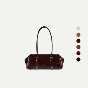 Borsa Mini Boston Stile <span class=keywords><strong>Chen</strong></span> Kailin <span class=keywords><strong>in</strong></span> Pelle Bovina Cerata Vintage con Chiusura a Cerniera, Regalo Perfetto - Product Image 2