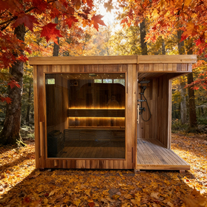 Nouvelle Arrivée TRIUNITY SAUNA : Grande Sauna à Infrarouge et Électrique à Granulés de Bois, Bain Froid avec Réservoir d'Eau et Poêle Intégré - Offre Spéciale - Product Image 5