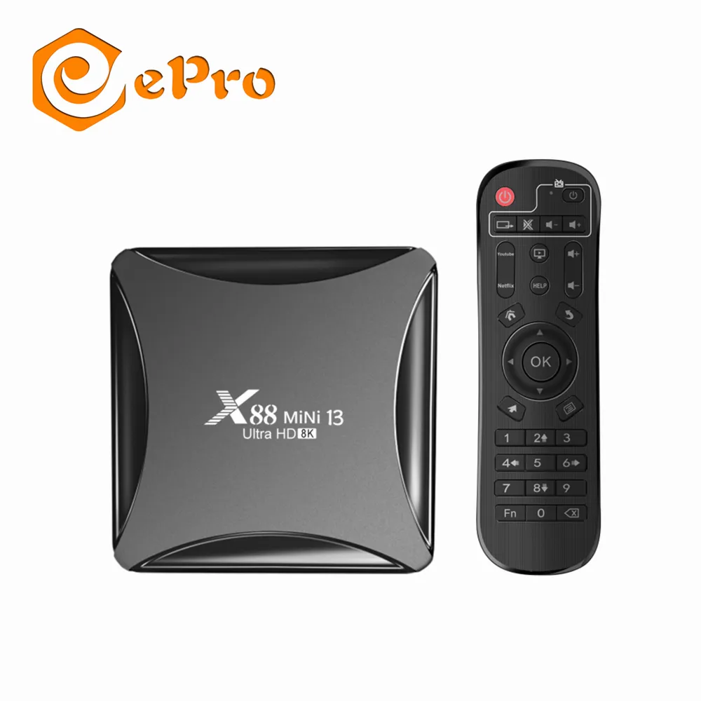 X88 Pro 13 Mini rk3528 4G 32G Android 13 TV Box DDR3 RJ45 100m 2.4G/5G Wifi Rockchip Chip 4K HD Quad Core eMMC thông minh Set Top Box