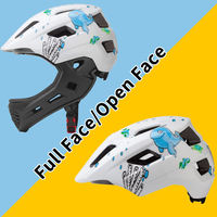 Casco de Bicicleta Integral para Niños con Luz Trasera, Equipo de Seguridad Ajustable para Bicicleta de Montaña y Carretera con Protección para la Barbilla