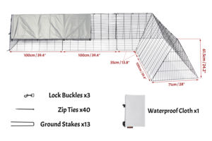Tunnel Triangolare Portatile per Polli Conigli e Anatre, Tunnel da Esterno per Animali Domestici e Pollai da Giardino - Product Image 6