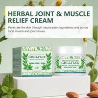 Crème de soulagement instantané CHILLFLEX |   Crème de massage à base de plantes pour le soulagement des douleurs articulaires et musculaires au menthol, pour le soin des articulations.