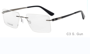 Bán Sỉ Kính Mắt Titan Không Vành Thép Titan Vuông Mạ Vàng 18K Gọng Kính Unisex - Product Image 5