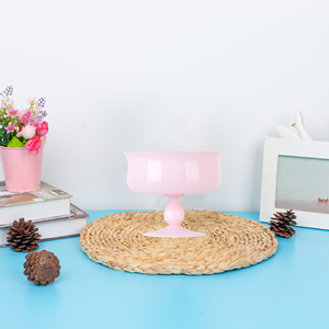 Bol en verre de vin <span class=keywords><strong>rose</strong></span> jade soufflé à la main sur mesure avec <span class=keywords><strong>pied</strong></span> haut - Product Image 4