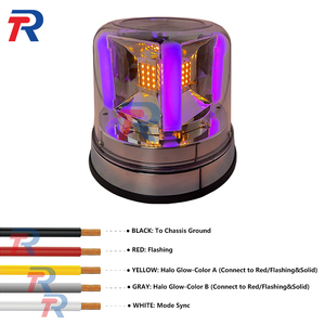 Luz de Advertencia Giratoria <span class=keywords><strong>LED</strong></span> de Alta <span class=keywords><strong>Intensidad</strong></span> de 12-24V, Luz Estroboscópica Intermitente Impermeable IP65 para Camiones, Remolques y Montacargas - Product Image 2