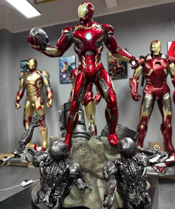 Statue Iron Man MK45, thème Marvel <span class=keywords><strong>Avengers</strong></span>, objet de collection pour les fans, résine peinte à la main, lumières LED artistiques, ultra-détail. - Product Image 2