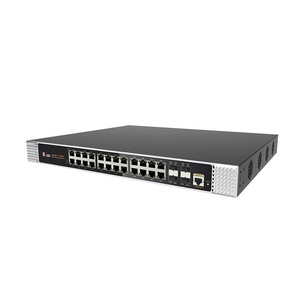 Switch industriel PoE géré 28 ports avec 24 ports RJ45 adaptatifs + 4 ports SFP 100/1000 en uplink pour réseaux fibre optique - Product Image 1