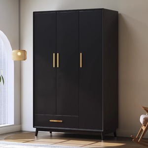 Shulin Furniture <b>Solid</b> <b>Wood</b> <b>Wardrobe</b> Nordic Style Three Door Large Capacity Storage Cabinet For Bedroom - Product Image 3