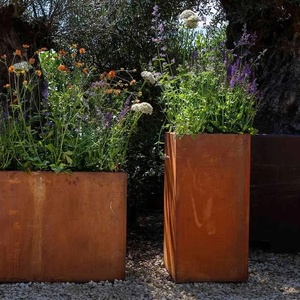 Bacs à fleurs surélevés en acier corten personnalisables, grands et peu coûteux, pour jardin extérieur et jardin domestique - Product Image 4