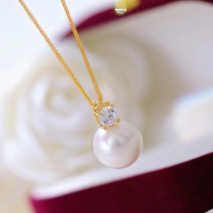 Pendentif en argent S925 avec perles rondes de 9 à 13 mm, accessoires de perles DIY, support vide pour pendentif en jade tendance, collier en cristal 31048 - Product Image 3