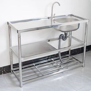 Nuovissimo lavello a 201/304 in acciaio inox mobile verticale con piattaforma commerciale addensato lavello per verdure con supporto - Product Image 5