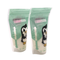 Sac de conservation du lait maternel en plastique personnalisé, double fermeture éclair, sac de conservation du lait maternel debout, stérilisé sans BPA