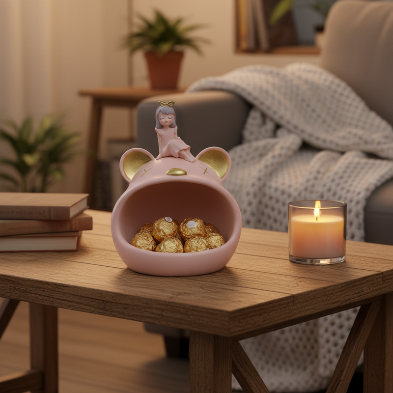 ROOGO Fashionable Pink Resin Tray Beautiful
